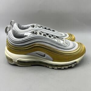 Nike Air Max 97 LX Running Shoes Women Size 7 Gold Silver Comfort Low Sneakers